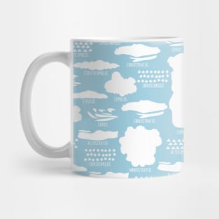 Cute Clouds Pattern on Blue Background Mug